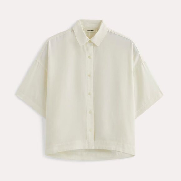 Everlane Tops - Everlane Women's Short-Sleeve Square Shirt in Butterlite in Bone White, Size 2XS